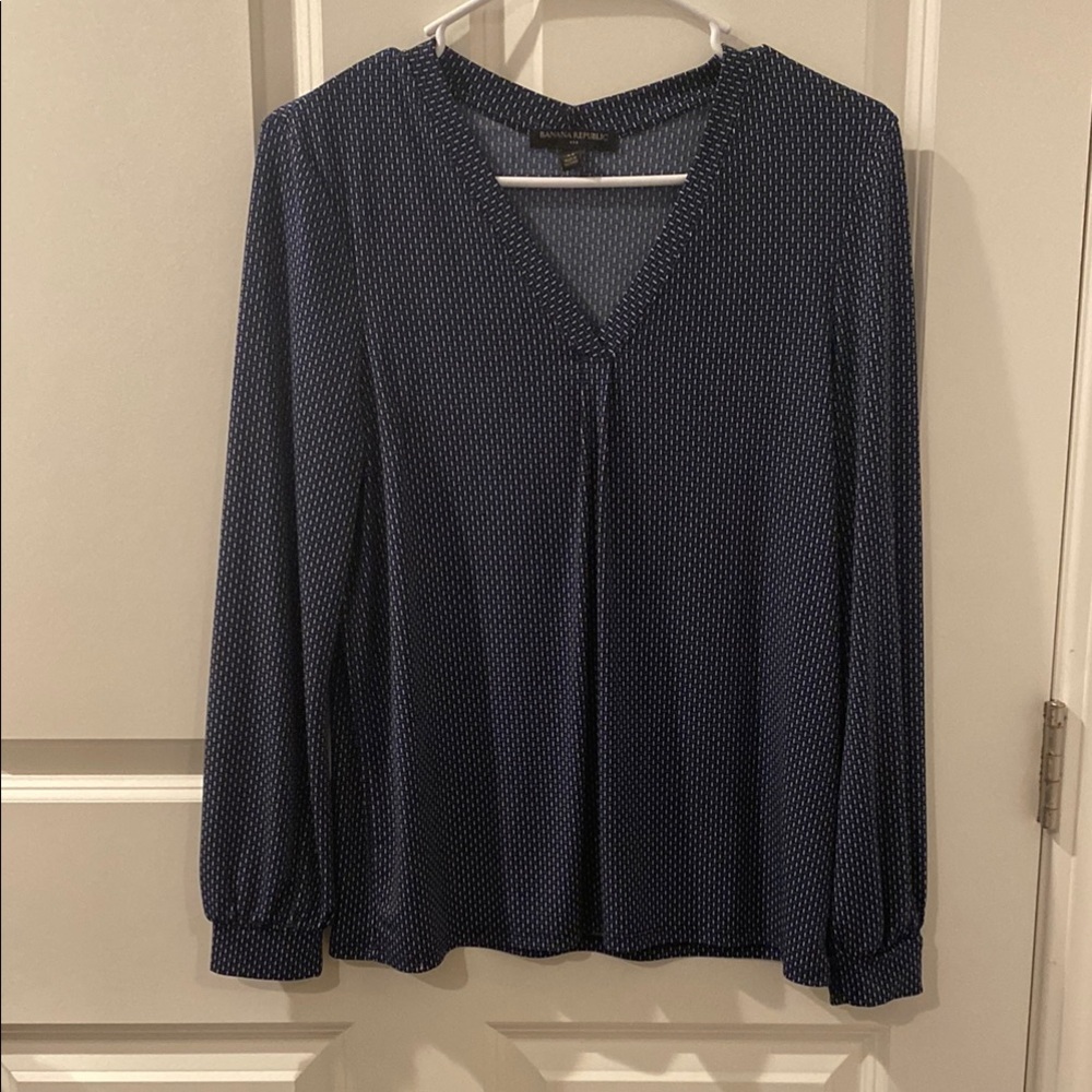 Navy Blue and White Women's Top